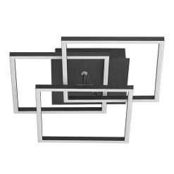 Gang|Loftlamper ^ Lindby LED-loftlampe Quiana, CCT, kantet, sort, 42 cm