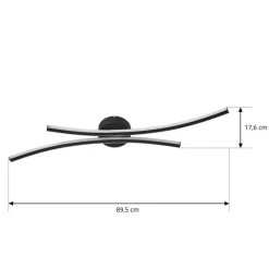 Lindby Loftlamper > LED-loftlampe Ravion, 90 cm, sort, 3.000 K