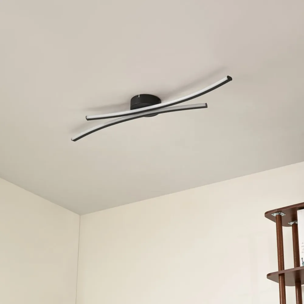 Lindby Loftlamper > LED-loftlampe Ravion, 90 cm, sort, 3.000 K