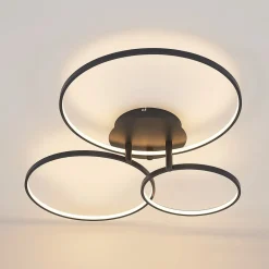 Lindby Gang|Loftlamper > LED-loftlampe Rayk, sort, metal, 77 cm, dæmpbar