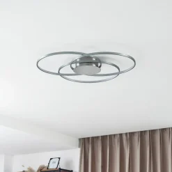 Lindby Loftlamper|Loftlamper > LED-loftlampe Riley, aluminiumsfarvet, metal, dæmpbar
