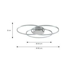 Lindby Loftlamper|Loftlamper > LED-loftlampe Riley, aluminiumsfarvet, metal, dæmpbar