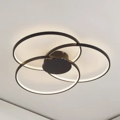 Lindby Loftlamper > LED-loftlampe Riley, sort, 3.000 K, dæmpbar