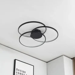 Lindby Loftlamper > LED-loftlampe Riley, sort, 3.000 K, dæmpbar