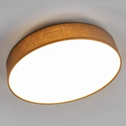 Loftlamper ^ Lindby LED-loftlampe Saira, Ø 40 cm, grå, tekstil