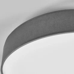 Loftlamper ^ Lindby LED-loftlampe Saira, Ø 40 cm, grå, tekstil