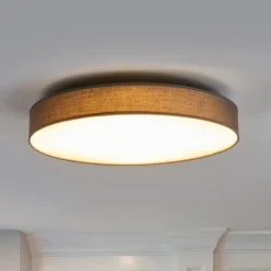 Loftlamper|Loftlamper ^ Lindby LED-loftlampe Saira, Ø 50 cm, grå, tekstil