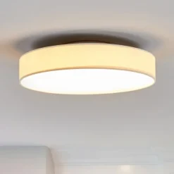 Lindby Loftlamper|Loftlamper > LED-loftlampe Saira, Ø 40 cm, hvid, tekstil