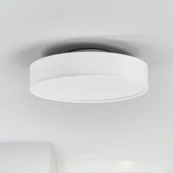 Gang|Loftlamper ^ Lindby LED-loftlampe Saira, Ø 30 cm, hvid, tekstil