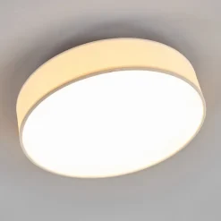 Gang|Loftlamper ^ Lindby LED-loftlampe Saira, Ø 30 cm, hvid, tekstil