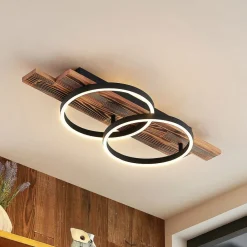 Lindby Gang|Loftlamper > LED-loftlampe Sentoa, træ, 75 cm lang, 3.000 K