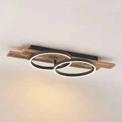 Lindby Gang|Loftlamper > LED-loftlampe Sentoa, træ, 75 cm lang, 3.000 K