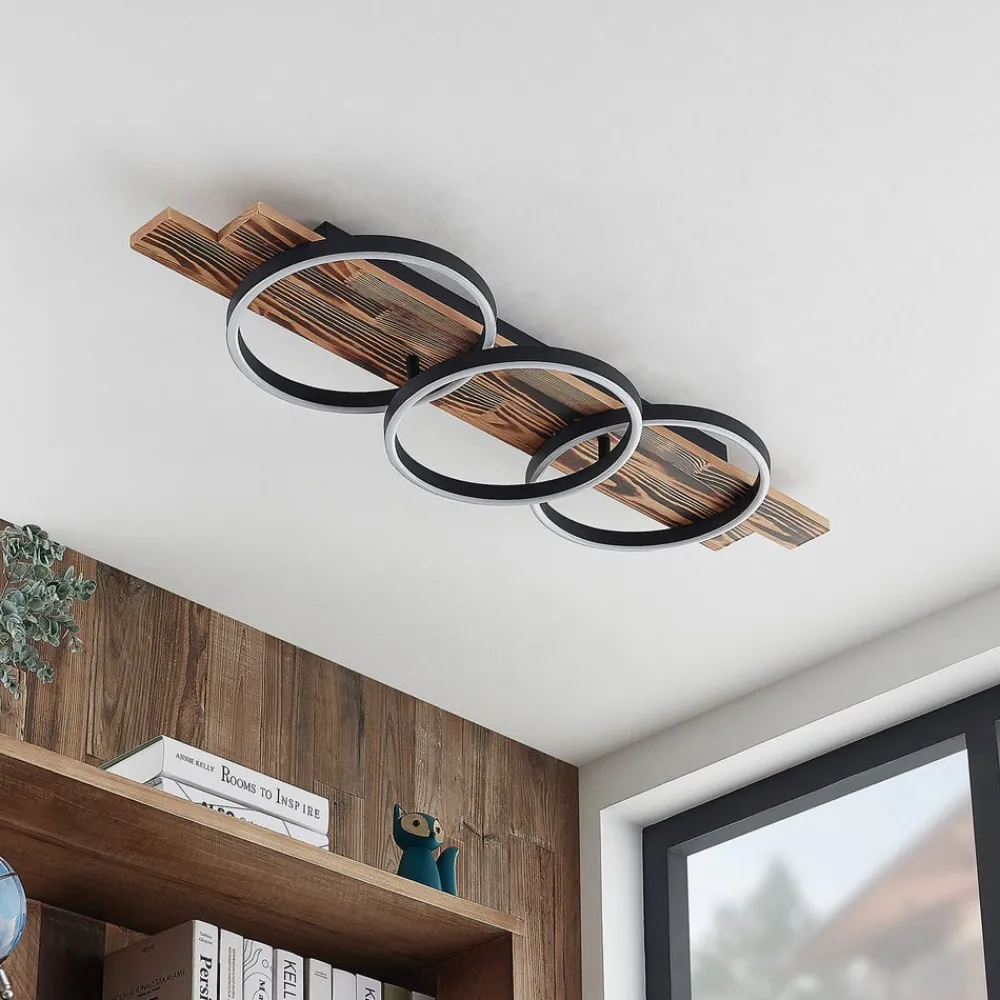 Lindby Gang|Loftlamper > LED-loftlampe Sentoa, træ, 100 cm lang, 3.000 K