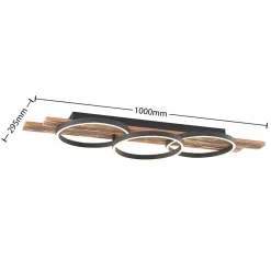 Lindby Gang|Loftlamper > LED-loftlampe Sentoa, træ, 100 cm lang, 3.000 K
