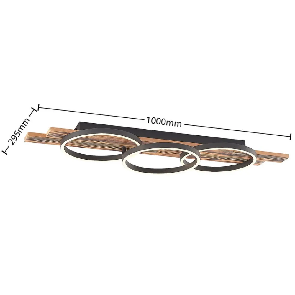 Lindby Gang|Loftlamper > LED-loftlampe Sentoa, træ, 100 cm lang, 3.000 K