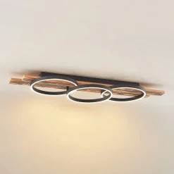 Lindby Gang|Loftlamper > LED-loftlampe Sentoa, træ, 100 cm lang, 3.000 K