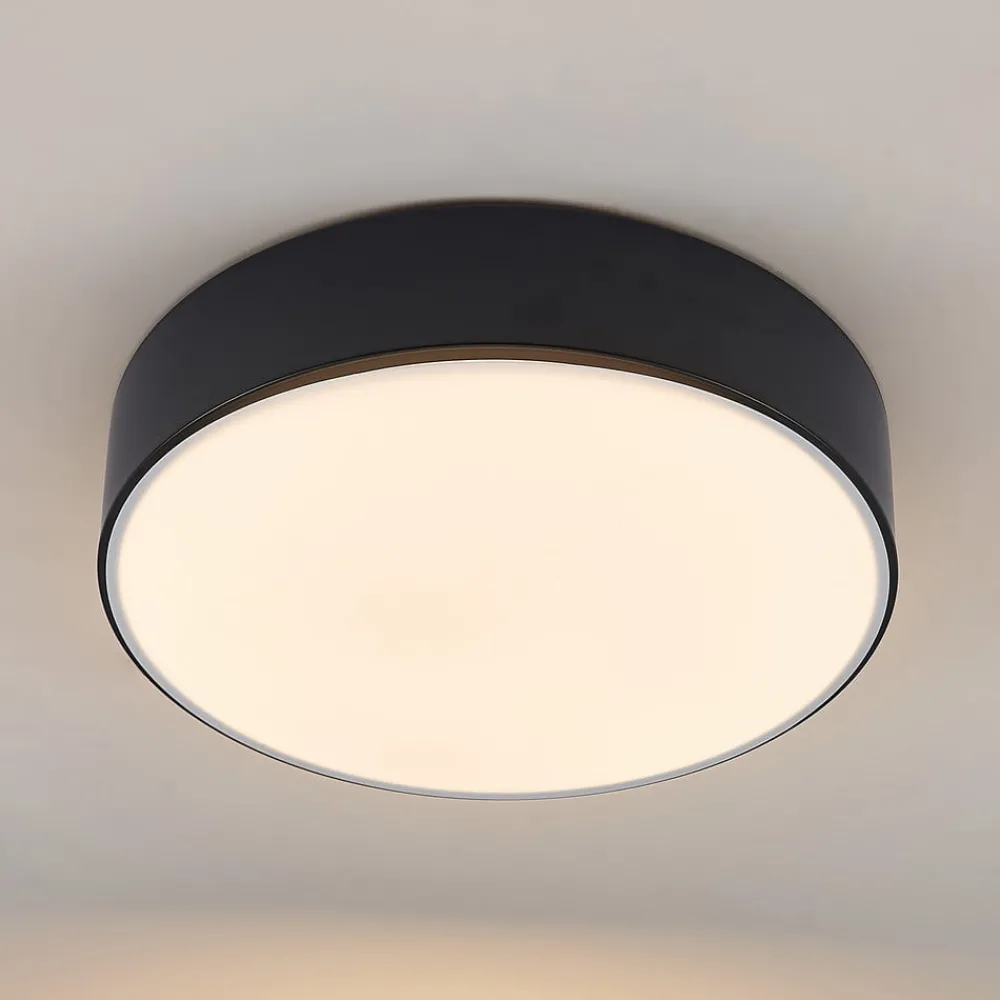 Lindby Loftlamper|Loftlamper > LED-loftlampe Simera, Ø 30 cm, sort, hvid