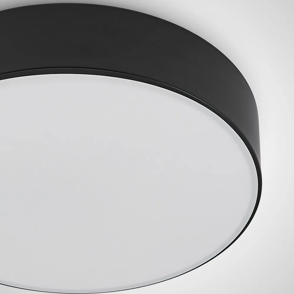 Lindby Loftlamper|Loftlamper > LED-loftlampe Simera, Ø 30 cm, sort, hvid