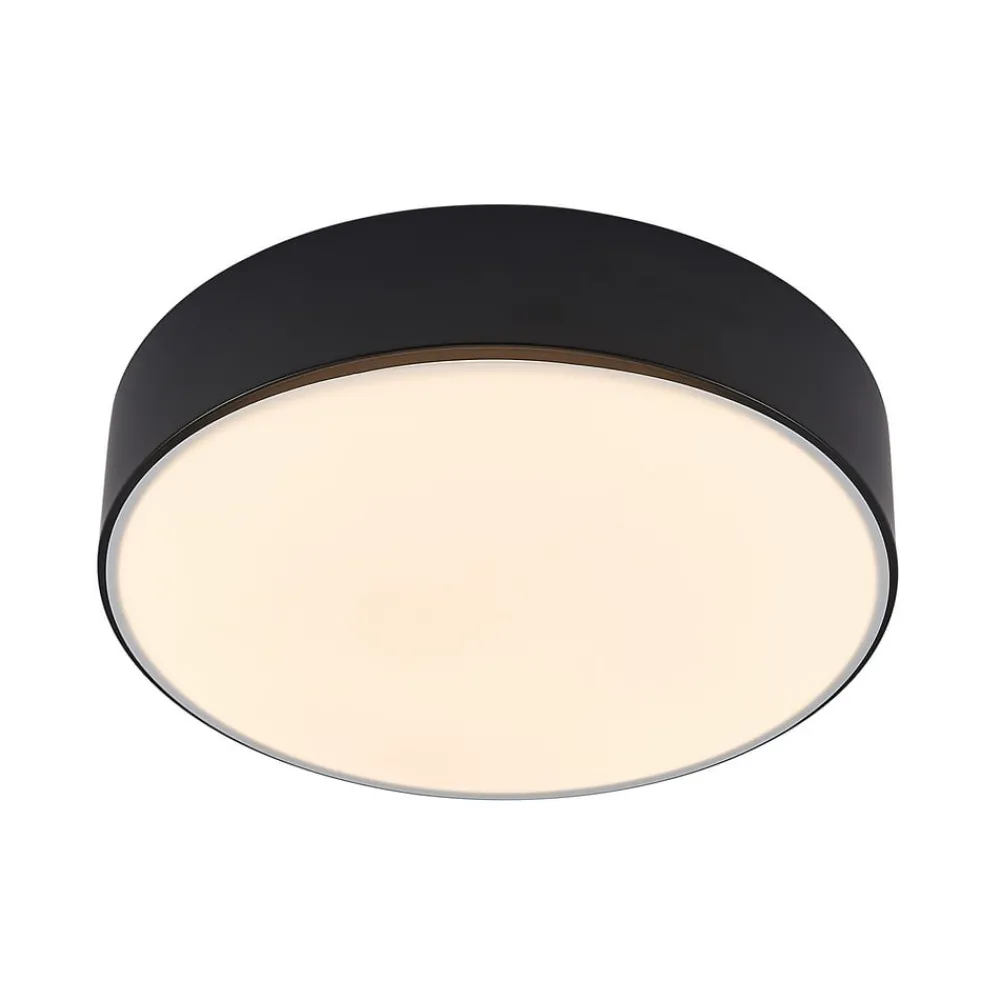 Lindby Loftlamper|Loftlamper > LED-loftlampe Simera, Ø 30 cm, sort, hvid