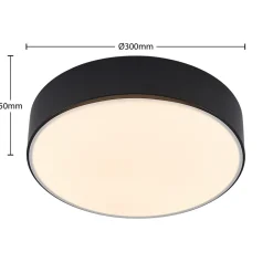Lindby Loftlamper|Loftlamper > LED-loftlampe Simera, Ø 30 cm, sort, hvid
