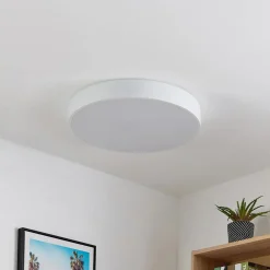 Lindby Loftlamper|Loftlamper > LED-loftlampe Simera, Ø 50 cm, hvid, metal