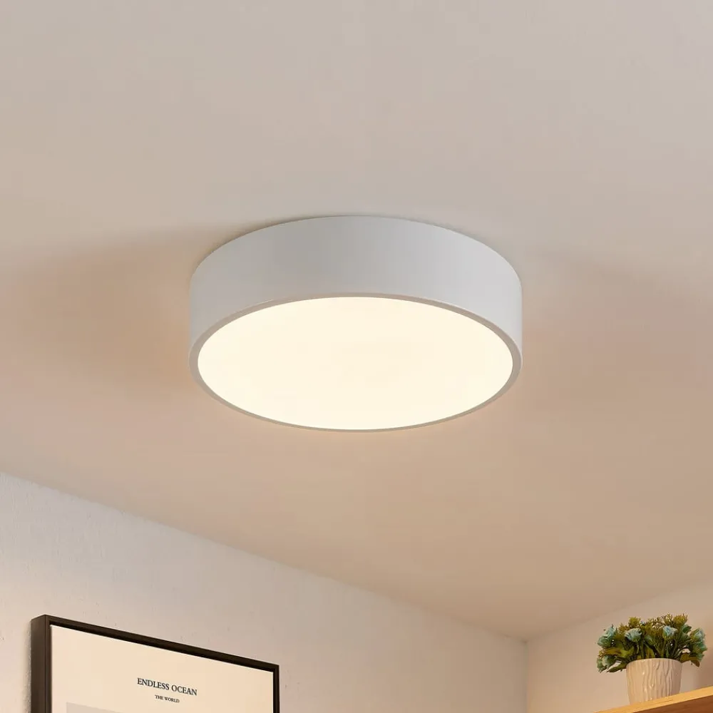 Lindby Loftlamper|Loftlamper > LED-loftlampe Simera, Ø 30 cm, hvid, metal
