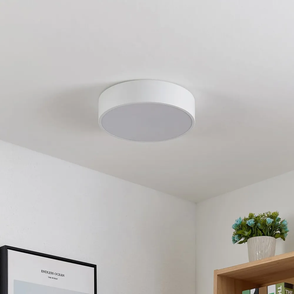 Lindby Loftlamper|Loftlamper > LED-loftlampe Simera, Ø 30 cm, hvid, metal