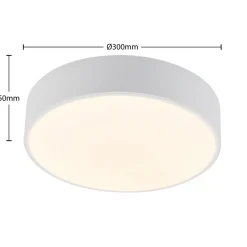 Lindby Loftlamper|Loftlamper > LED-loftlampe Simera, Ø 30 cm, hvid, metal