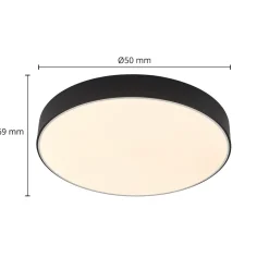 Lindby Gang|Loftlamper > LED-loftlampe Simera, Ø 50 cm, sort, metal