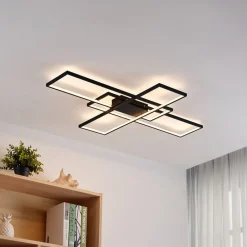 Lindby Loftlamper|Pendellamper > LED-loftlampe Tetson, sort, metal, dæmpbar
