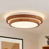 Lindby Arbejdsrum/Kontor|Pendellamper > LED-loftlampe Vaako, Ø 41 cm, metal, trælook