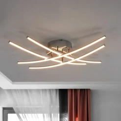Lindby Loftlamper|Loftlamper > LED-loftlampe Yael, kromfarvet, metal, 67 cm lang