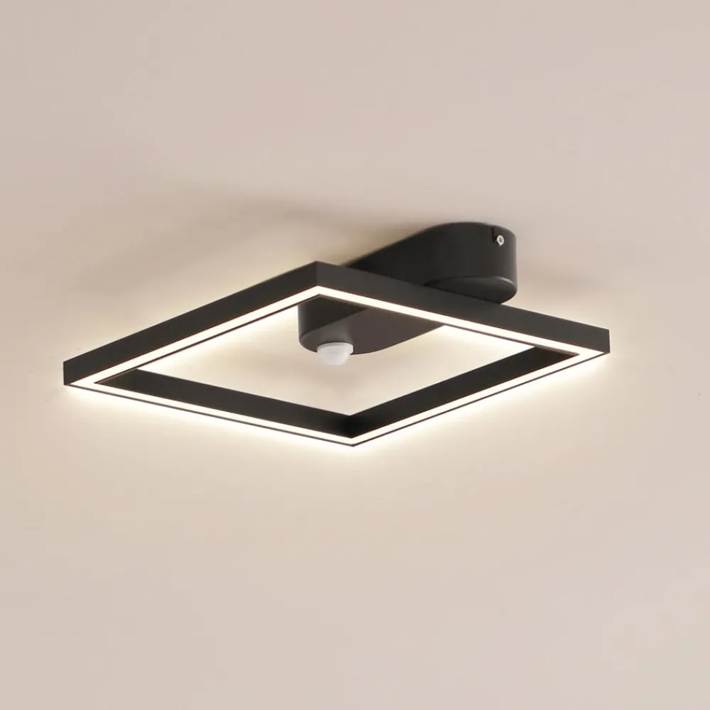 Lindby Gang|Loftlamper > LED-loftlampe Yulla, 34 cm, sort, sensor