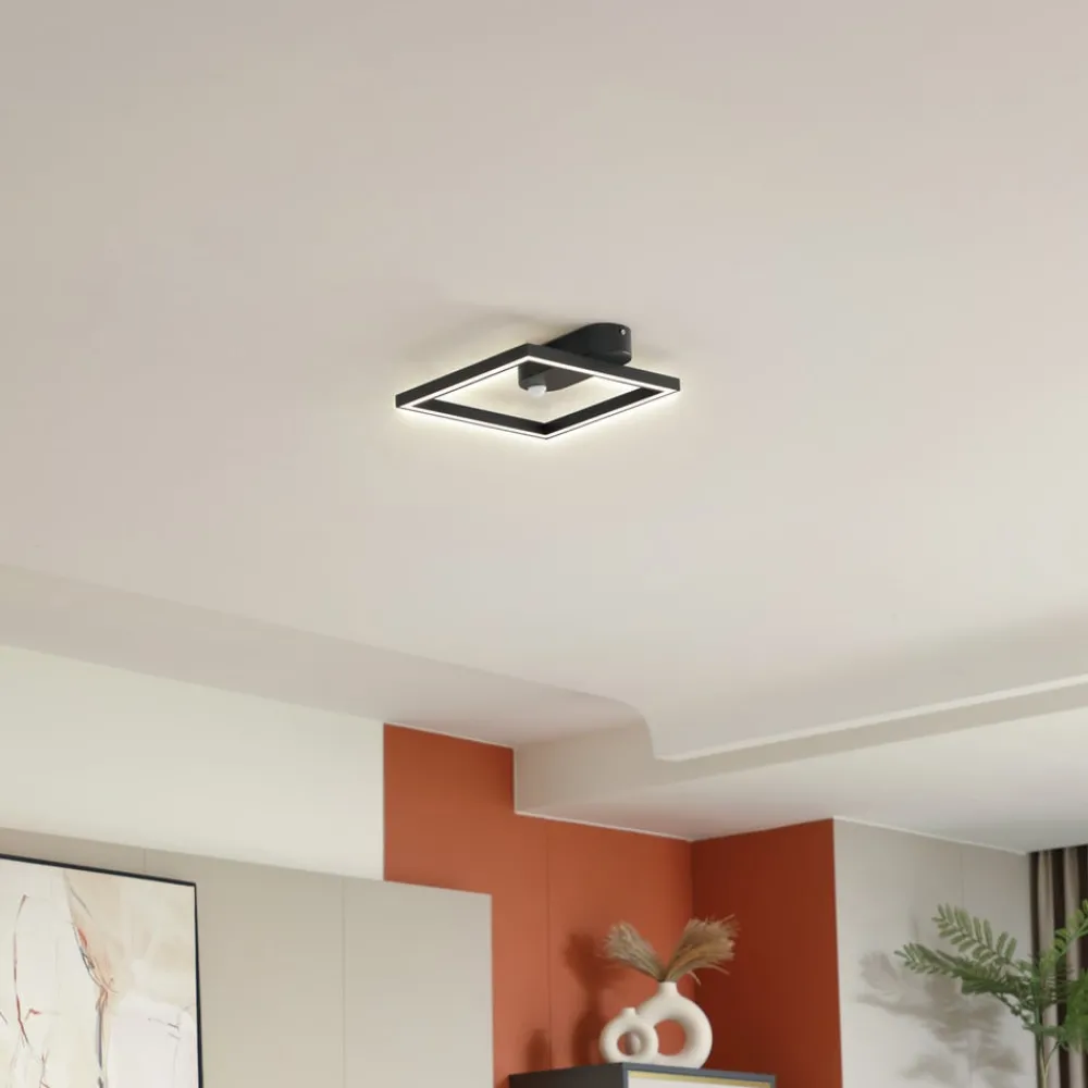 Lindby Gang|Loftlamper > LED-loftlampe Yulla, 34 cm, sort, sensor