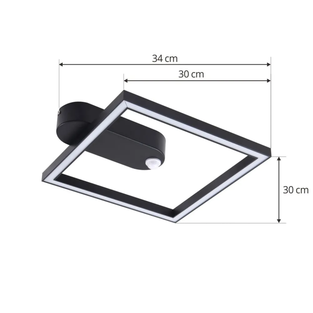 Lindby Gang|Loftlamper > LED-loftlampe Yulla, 34 cm, sort, sensor