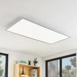 Loftlamper|Loftlamper ^ Lindby LED-loftlampe Zento, 120 cm, sølv, 4.000 K