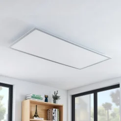 Loftlamper|Loftlamper ^ Lindby LED-loftlampe Zento, 120 cm, sølv, 4.000 K