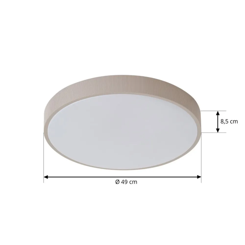 Lindby Arbejdsrum/Kontor|Gang > LED-loftlampe Zylo, lysegrå, Ø 49 cm, CCT, dæmpbar
