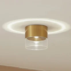 Loftlamper|Loftlamper ^ Lindby LED-loftslampe Dalila, guld, Ø 10 cm, aluminium