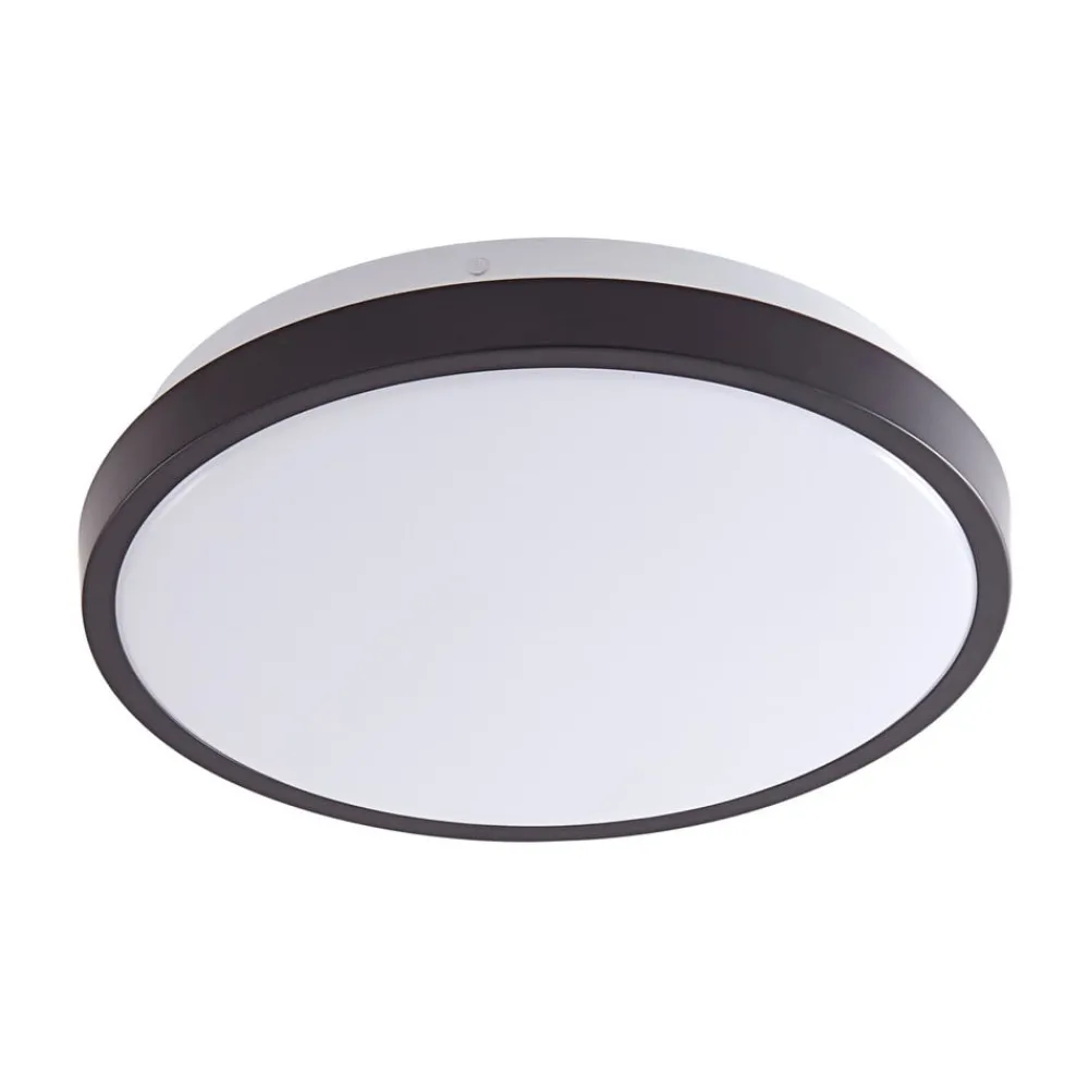 Lindby Loftlamper|Loftlamper > LED-loftslampe Medon Ø 29 cm sort plast IP44