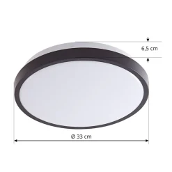 Lindby Loftlamper|Loftlamper > LED-loftslampe Medon Ø 29 cm sort plast IP44