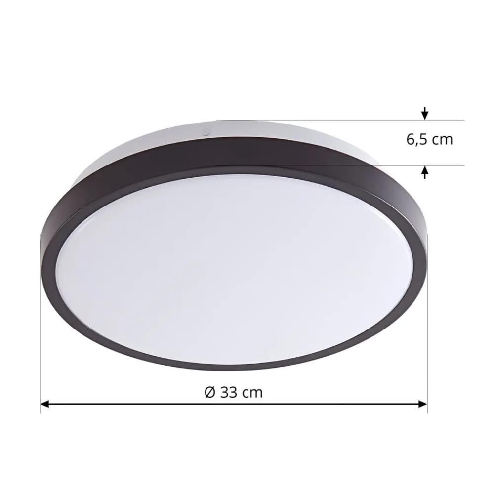 Lindby Loftlamper|Loftlamper > LED-loftslampe Medon Ø 29 cm sort plast IP44