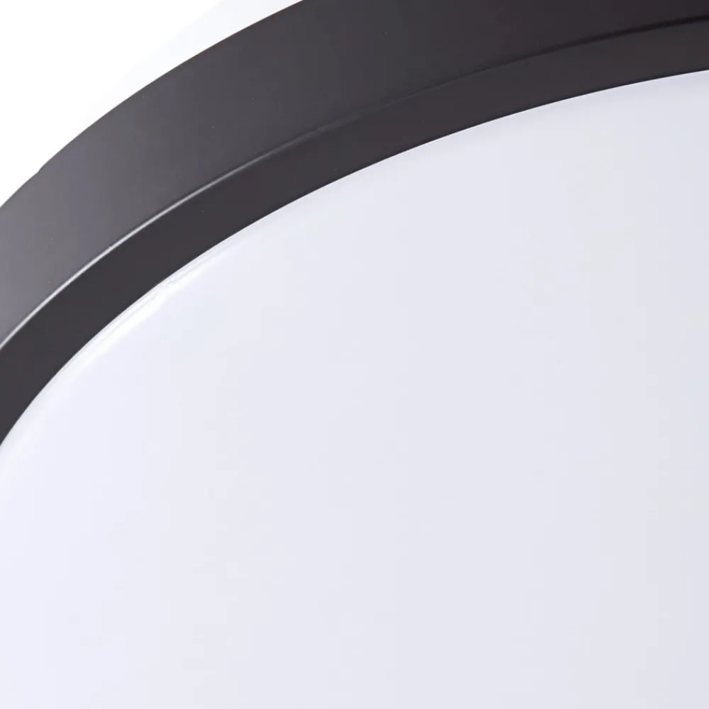 Lindby Loftlamper|Loftlamper > LED-loftslampe Medon Ø 29 cm sort plast IP44