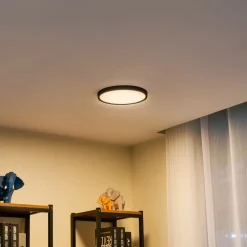 Lindby Gang|Loftlamper > LED-loftslampe Pravin, Ø 23 cm, 3.000 K, sort