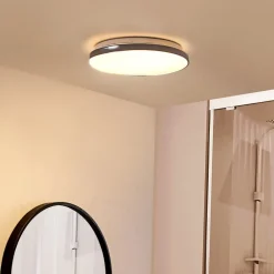 Loftlamper|Loftlamper ^ Lindby LED-loftslampe Silvryn krom/hvid plast 3000K
