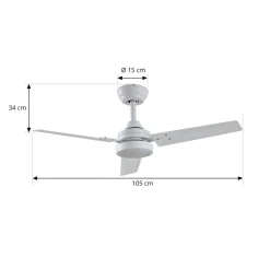 Lindby Loftventilatorer > LED-loftventilator Aerallo, hvid, CCT, støjsvag