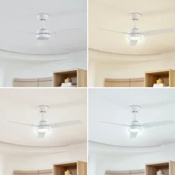 Lindby Loftventilatorer > LED-loftventilator Aerallo, hvid, CCT, støjsvag