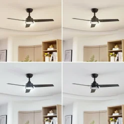 Lindby Loftventilatorer > LED-loftventilator Aerallo, sort, CCT, støjsvag
