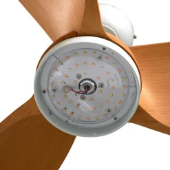 Lindby Loftventilatorer > LED-loftventilator Enon, hvid/træfarvet, DC, støjsvag