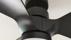 Loftventilatorer ^ Lindby LED-loftventilator Enon, sort, DC-motor, støjsvag